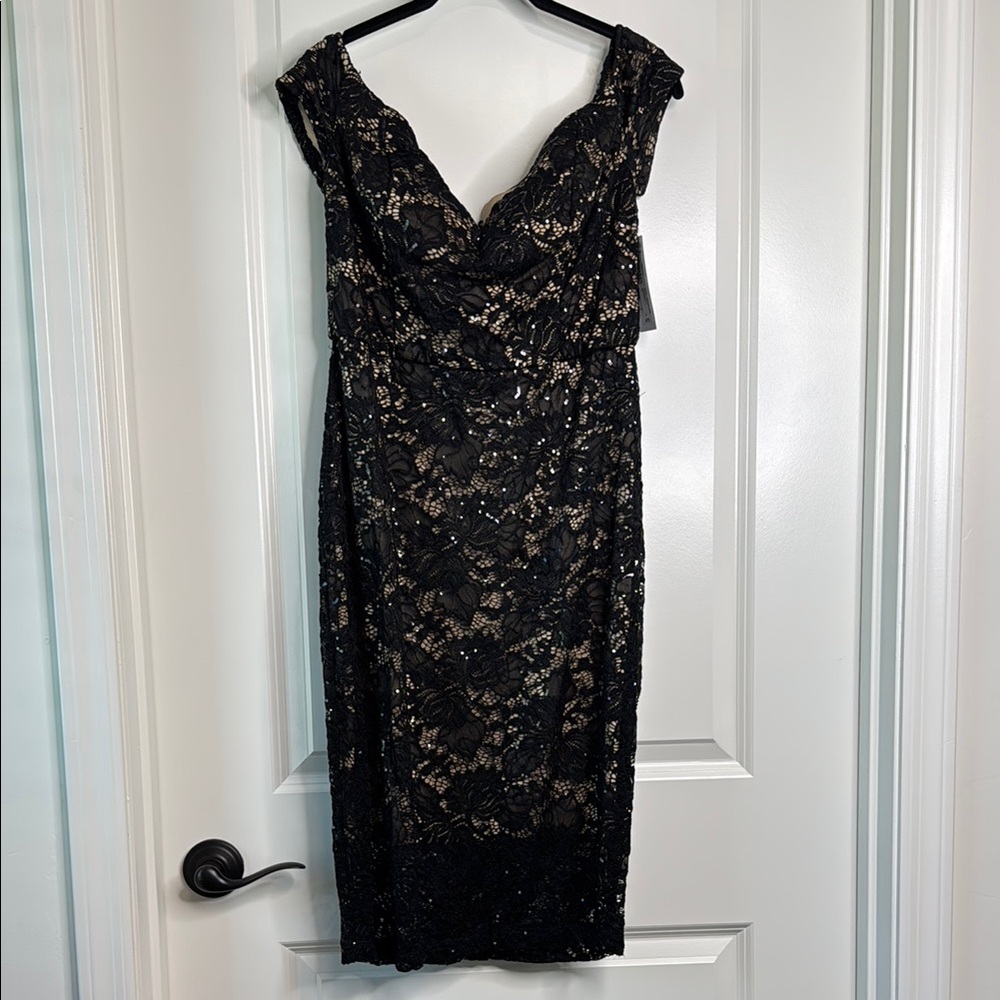 Elegant Bisou Bisou Black Lace Dress